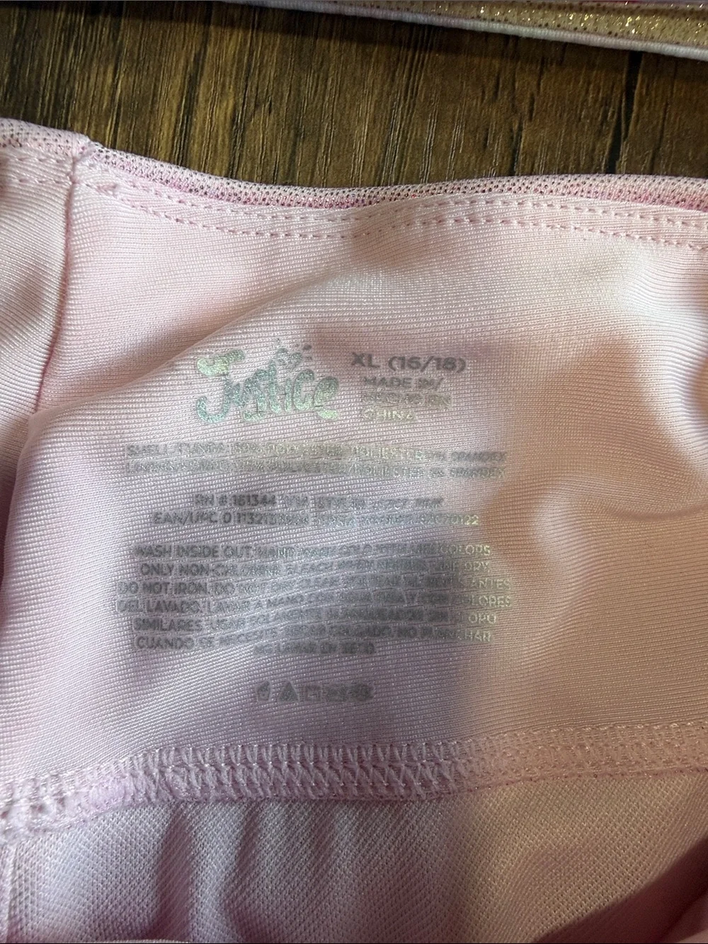 Justice Pink Shimmer Bike‎ Shorts with Pink Watercolor Sports Bra